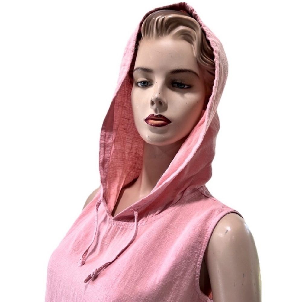 dressing clio Peach Hooded Linen Sleeveless Maxi Dress Swim Coverup Dress - Picture 3 of 16